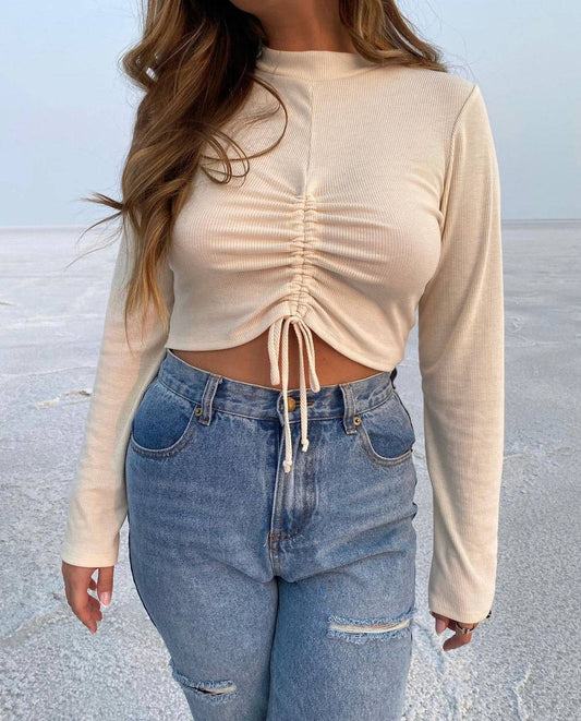 Ruched Long Sleeve Top