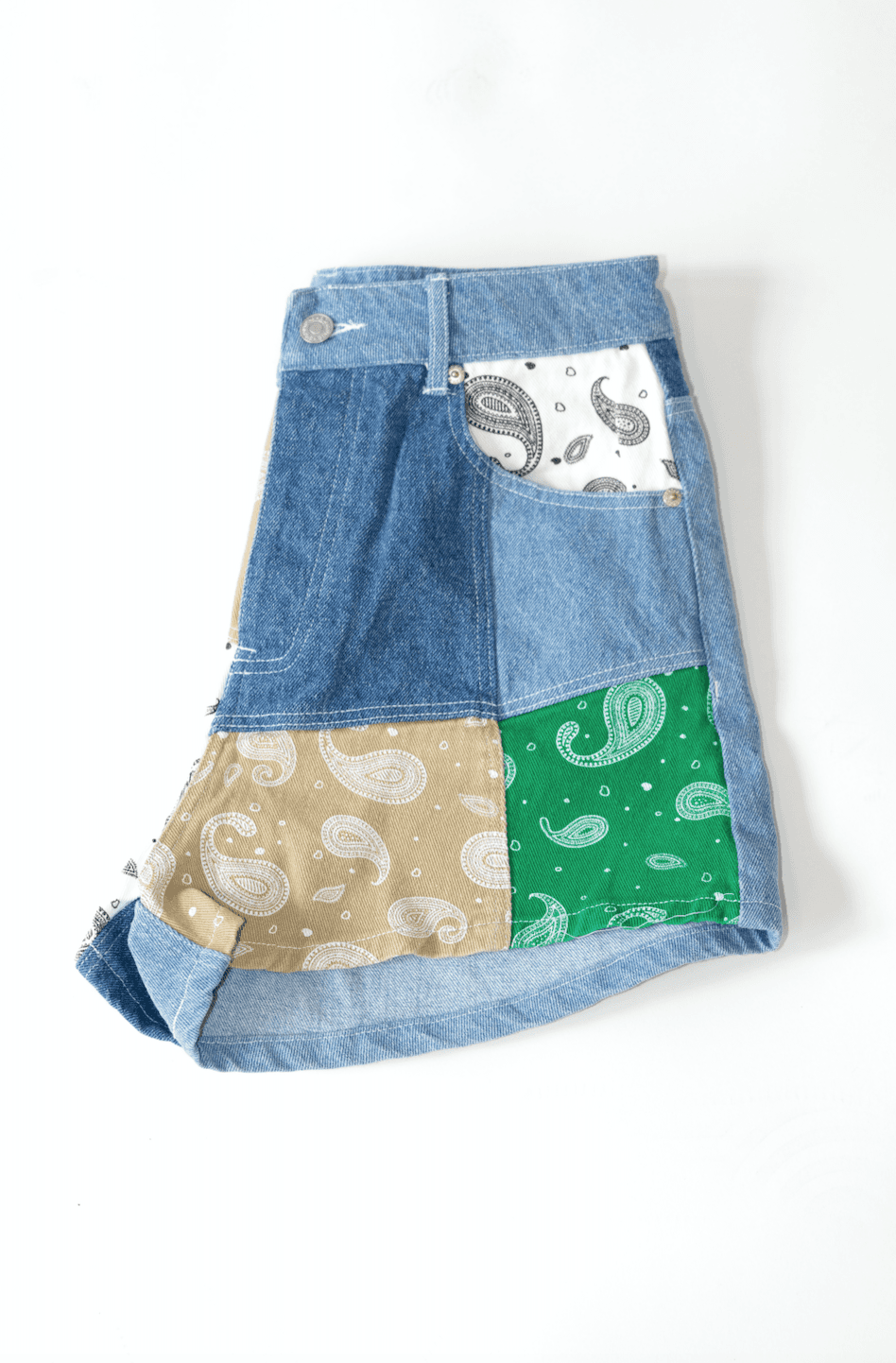 Multi-Block Bandana Shorts